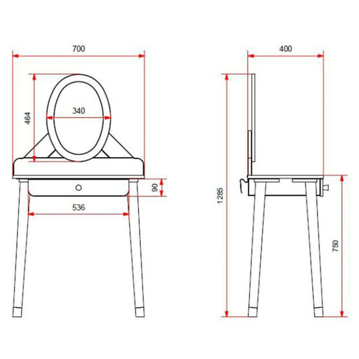 Vipack Kinderkaptafel Billy Met Spiegel Hout Wit