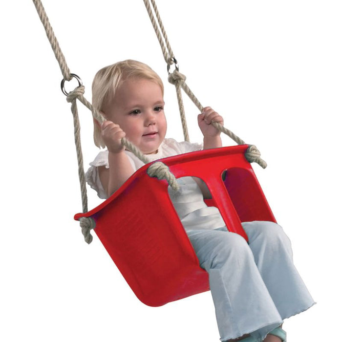 Portique bébé en plastique rouge