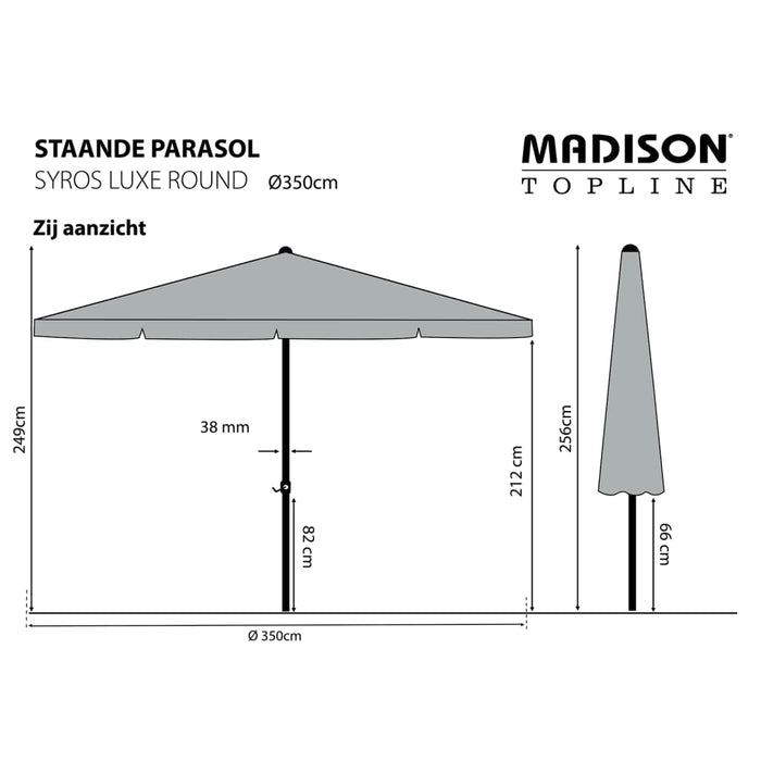 Madison Parasol Syros Luxe Rond 350 Cm