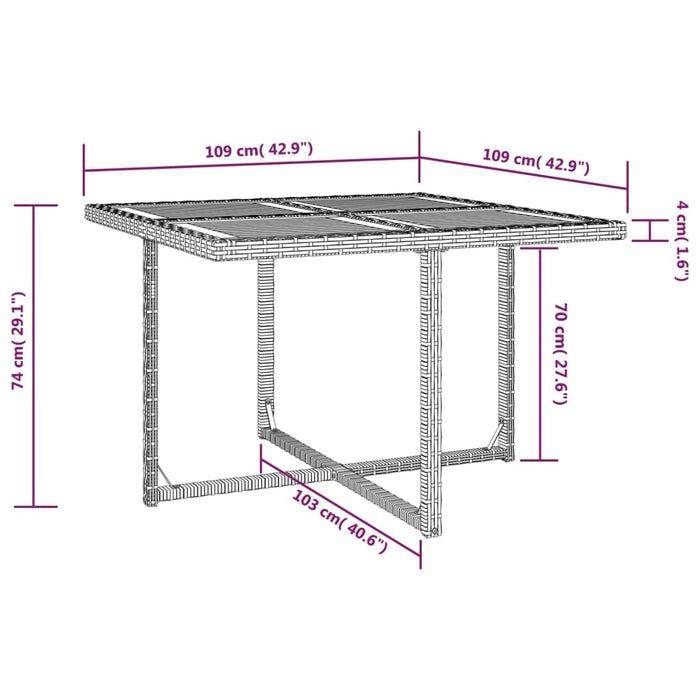 Tuinset Poly Rattan En Acaciahout