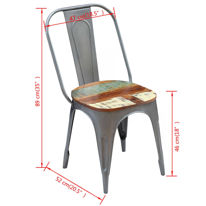 Eetkamerstoelen Massief Gerecycled Hout