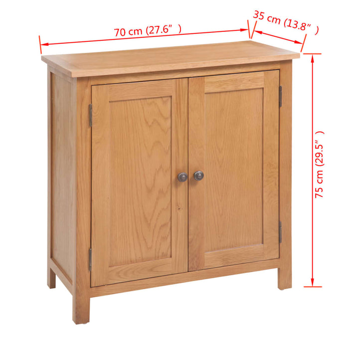 Dressoir 70X35X75 Cm Massief Eikenhout