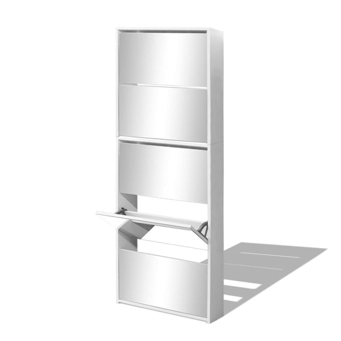 Schoenenkast Met 5 Spiegels 63X7X69,5 Cm Wit