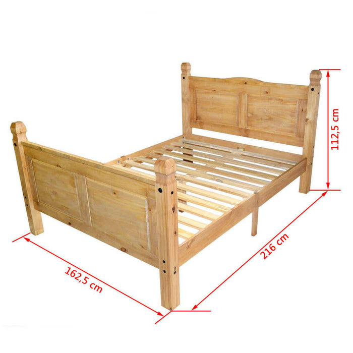 Bed Met Matras Mexicaans Grenenhout Corona-Stijl 160X200 Cm