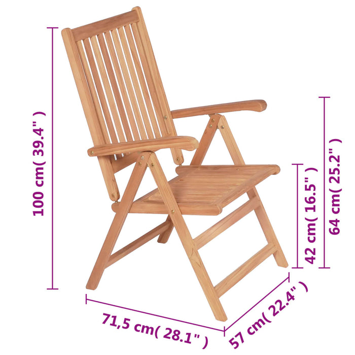 Tuinstoelen Verstelbaar Massief Teakhout