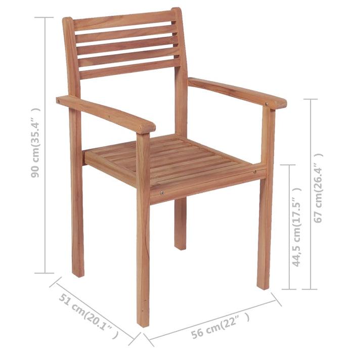 Tuinstoelen Stapelbaar Massief Teakhout