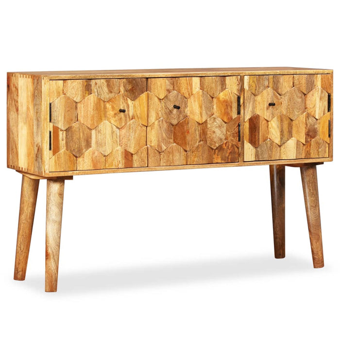 Dressoir 118X35X75 Cm Massief Mangohout Lichtgrijs