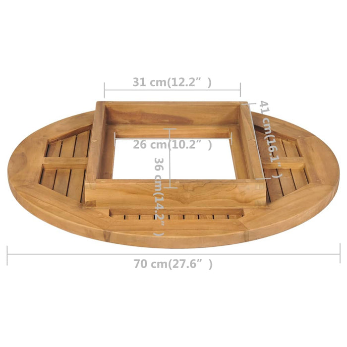 Tafelblad Voor Bierkrat 70 Cm Teakhout Wit