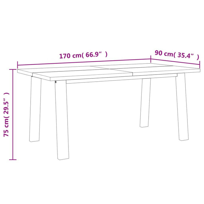 Eettafel 170X90 Cm Massief Acaciahout