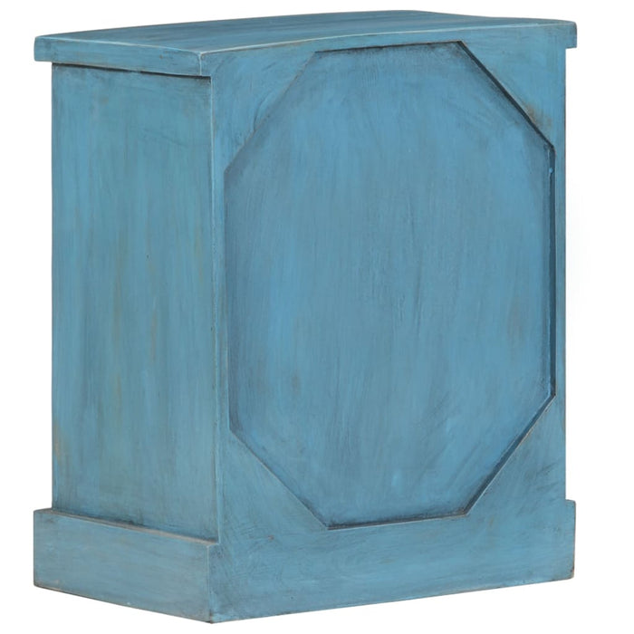 Nachtkastje 40X30X50 Cm Massief Mangohout Blauw