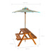 Kinderpicknicktafel Met Parasol 79X90X60 Cm Massief Acaciahout