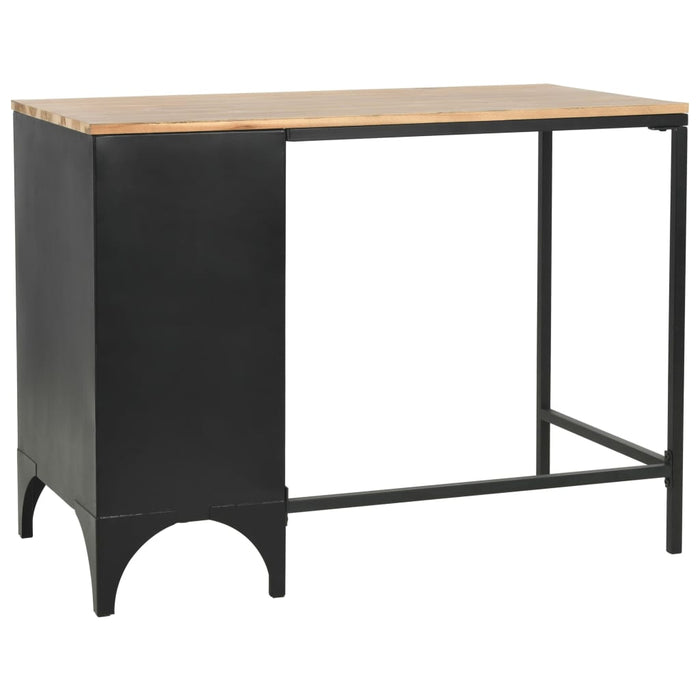 Bureau 100X50X76 Cm Massief Vurenhout En Staal