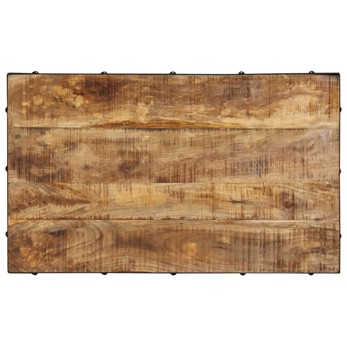 Salontafel Op Wieltjes 100X60X26 Cm Massief Mangohout