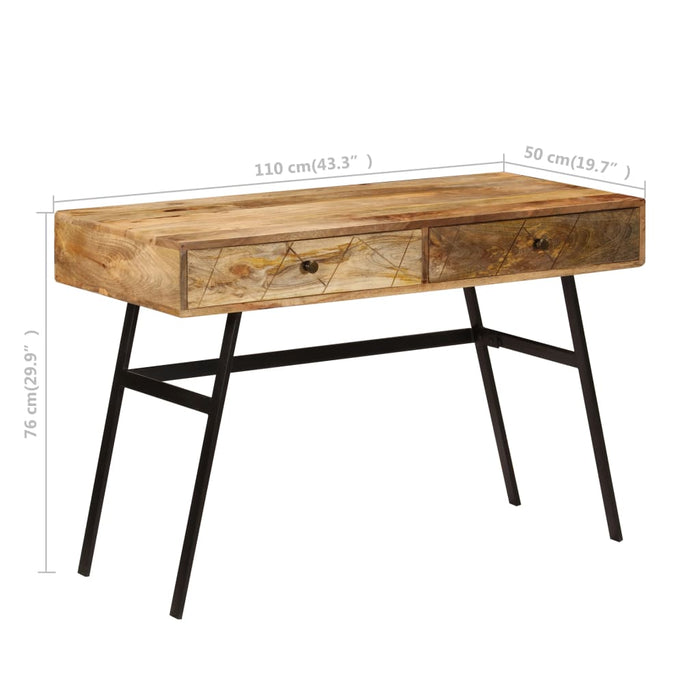 Schrijftafel Met Lades 110X50X76 Cm Massief Mangohout Groen