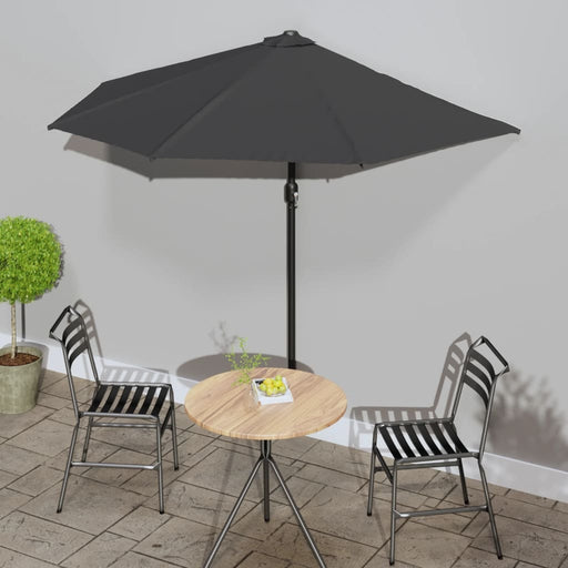 Balkonparasol Half Met Aluminium Paal 300X155 Cm