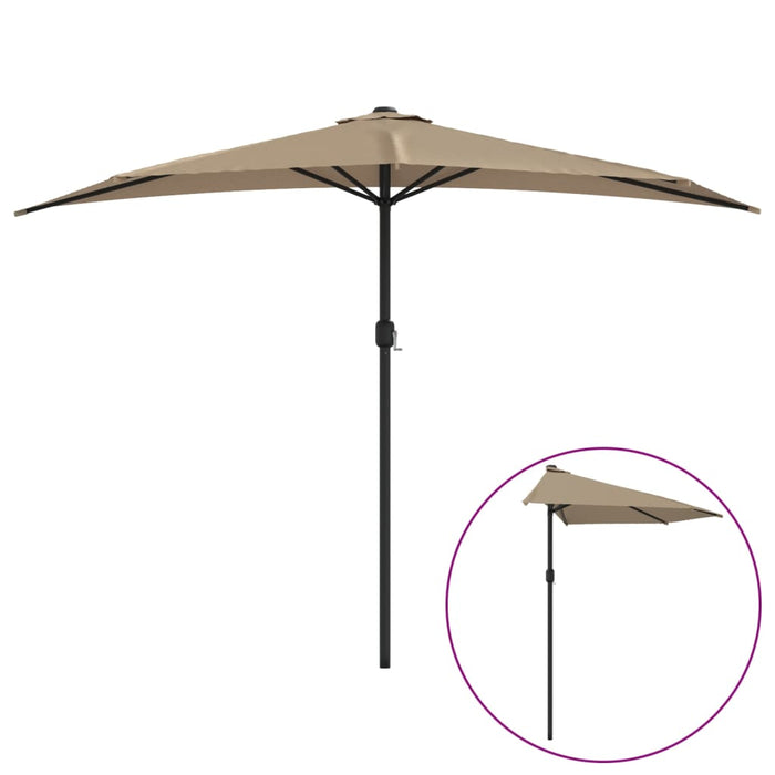 Balkonparasol Half Met Aluminium Paal 300X155 Cm