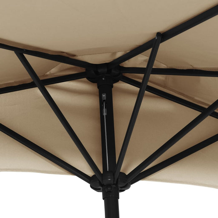 Balkonparasol Half Met Aluminium Paal 300X155 Cm