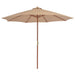 Parasol Met Houten Paal 300 Cm Taupe