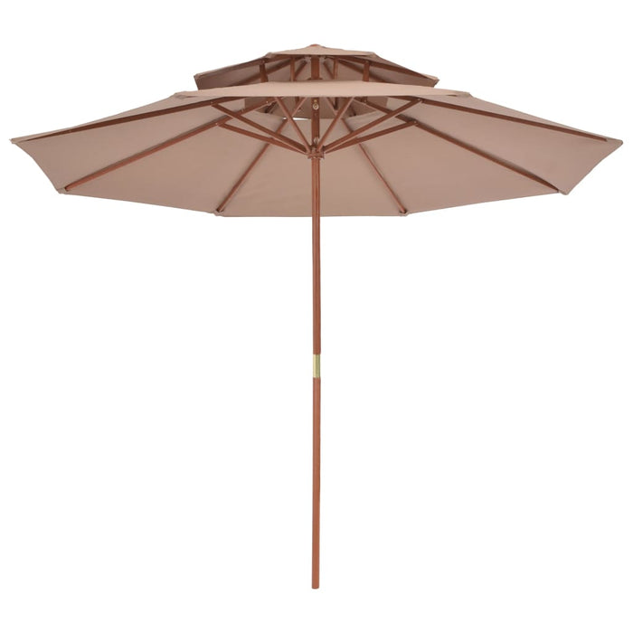 Parasol Dubbeldekker Met Houten Paal 270 Cm