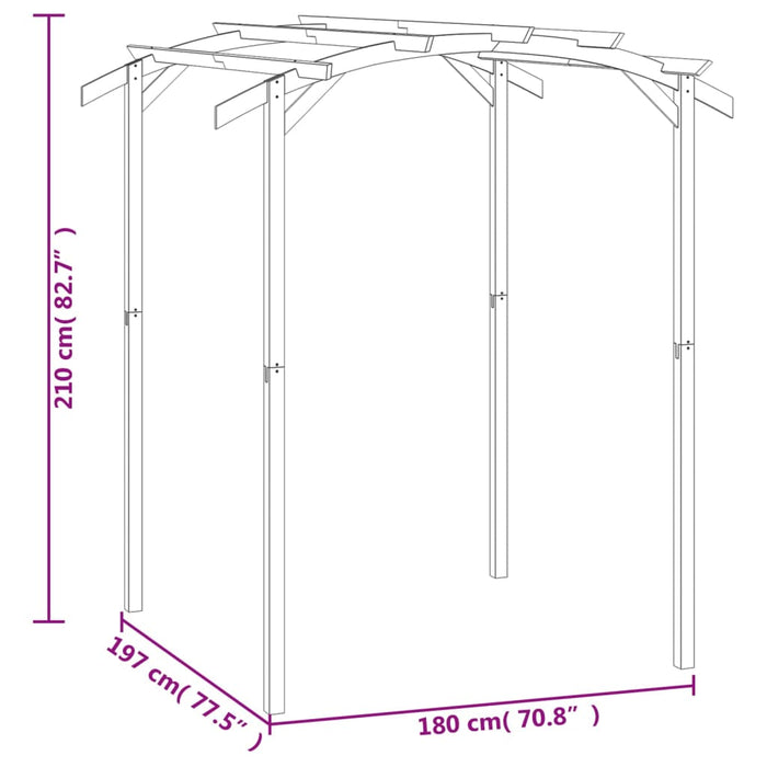 Pergola 180X197X210 Cm Geïmpregneerd Grenenhout