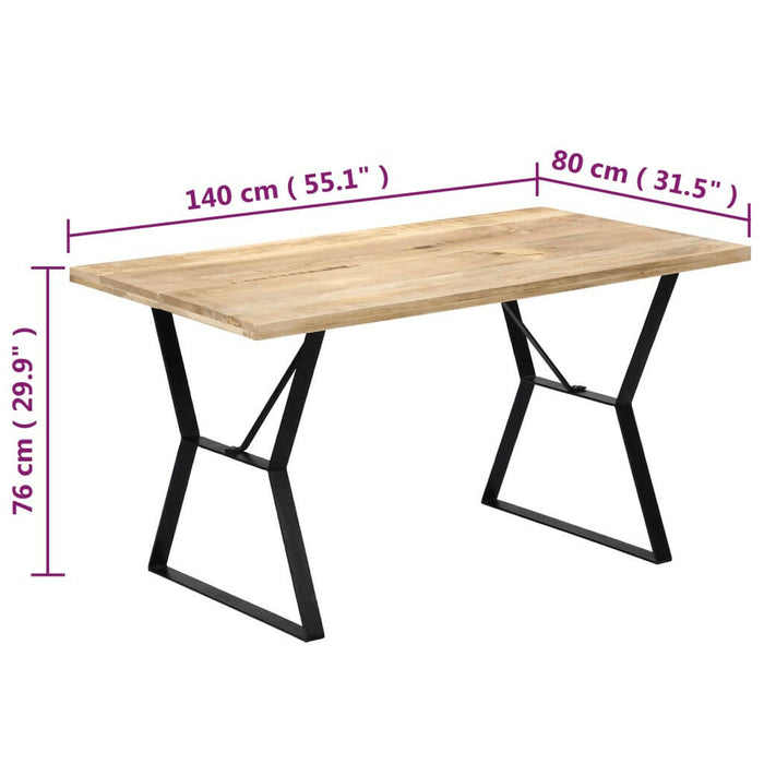 Eettafel 140X80X76 Cm Massief Mangohout