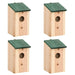 Vogelhuisjes 4 St 12X12X22 Cm Hout