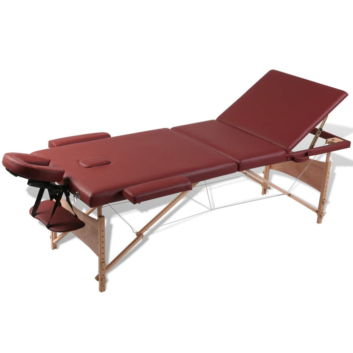 Massagetafel Met 3 Zones 186X68 Cm Houten Frame