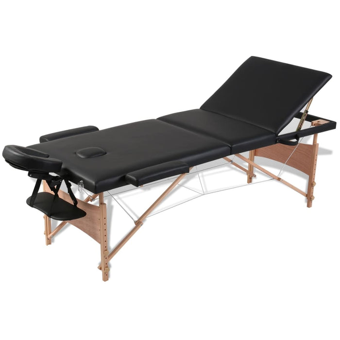 Massagetafel Met 3 Zones 186X68 Cm Houten Frame