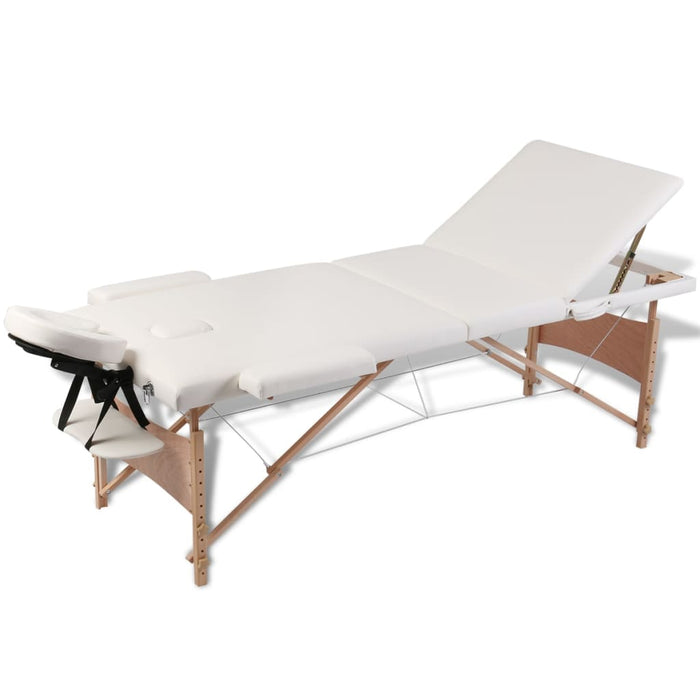 Massagetafel Met 3 Zones 186X68 Cm Houten Frame