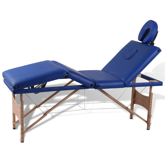 Massagetafel Met 4 Zones 186X68 Cm Houten Frame