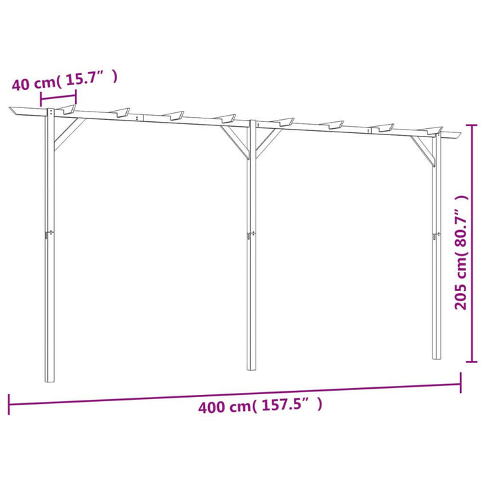 Pergola 400X40X205 Cm Hout