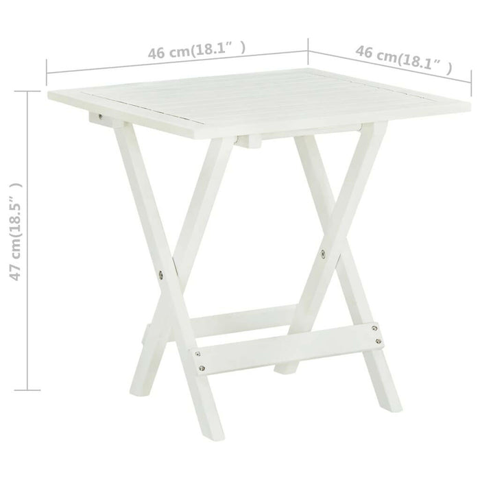 Bistrotafel 46X46X47 Cm Massief Acaciahout Wit