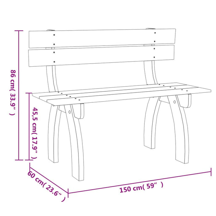 Tuinbank 150 Cm Geïmpregneerd Grenenhout