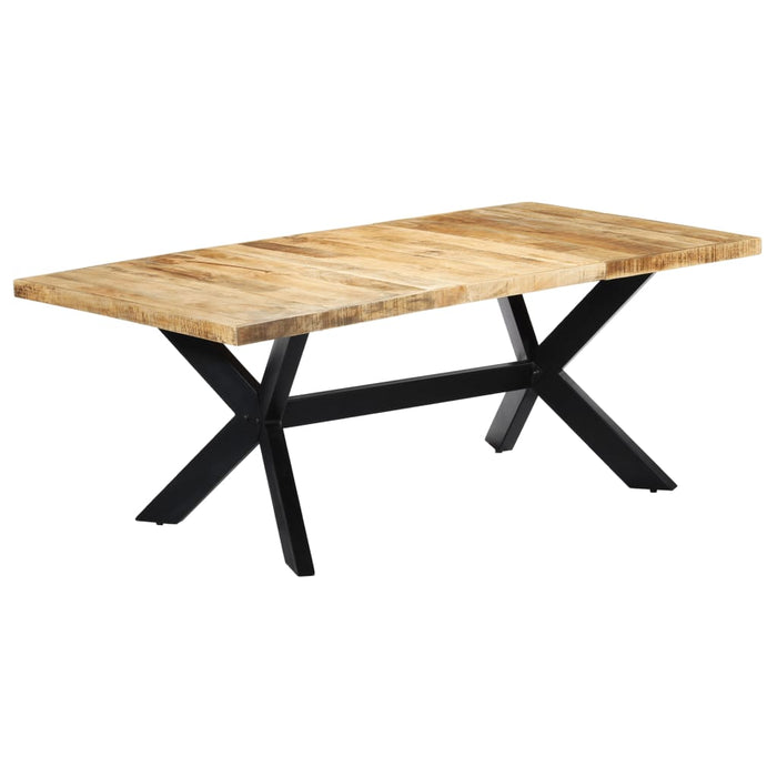 Eettafel 180 Cm Massief Mangohout En Stalen Kruis