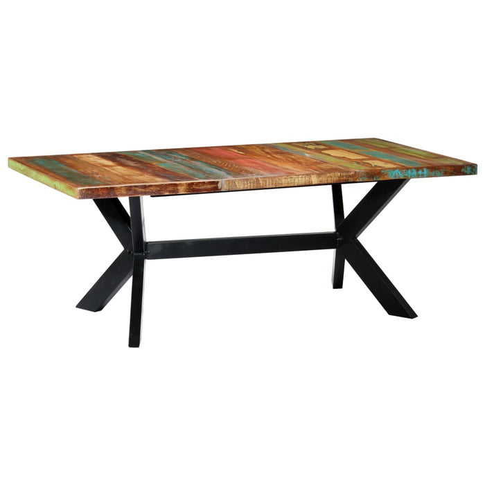 Eettafel 180 Cm Massief Mangohout En Stalen Kruis