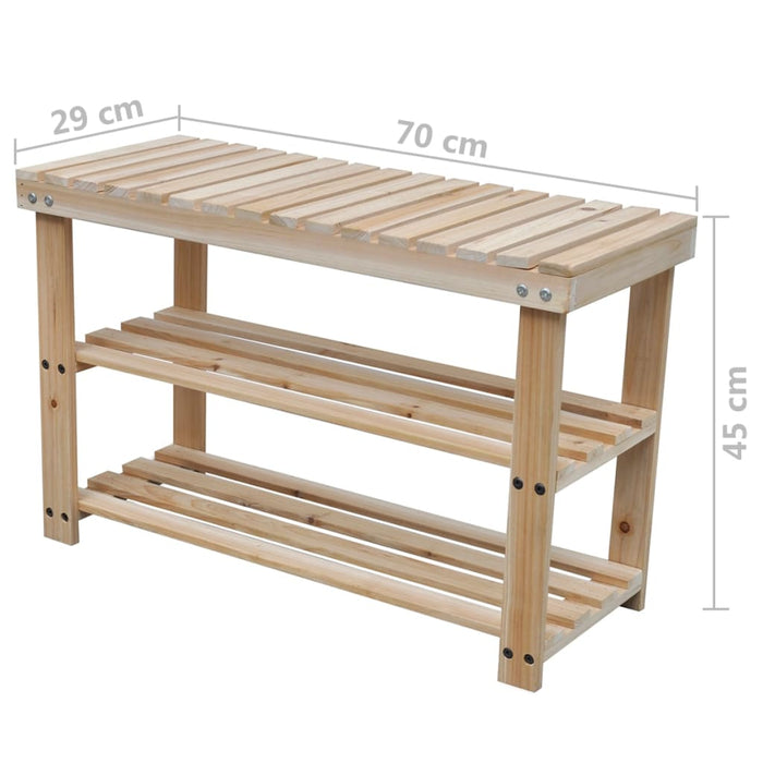 Schoenenrekken Met Bank Massief Hout