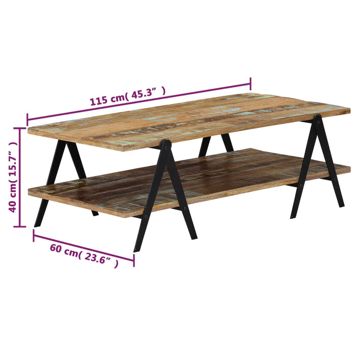 Salontafel 5X60X40 Cm Massief Gerecycled Hout