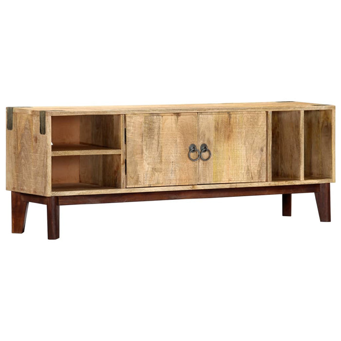 Tv-Meubel 130X30X46 Cm Massief Ruw Mangohout