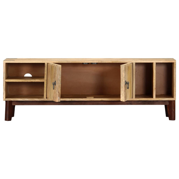 Tv-Meubel 130X30X46 Cm Massief Ruw Mangohout