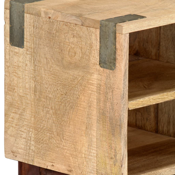 Tv-Meubel 130X30X46 Cm Massief Ruw Mangohout