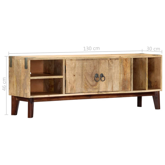 Tv-Meubel 130X30X46 Cm Massief Ruw Mangohout