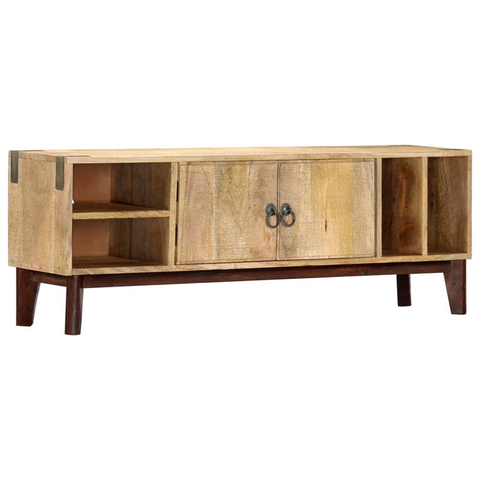 Tv-Meubel 130X30X46 Cm Massief Ruw Mangohout