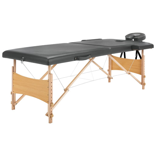 Massagetafel Met 2 Zones 186X68 Cm Houten Frame