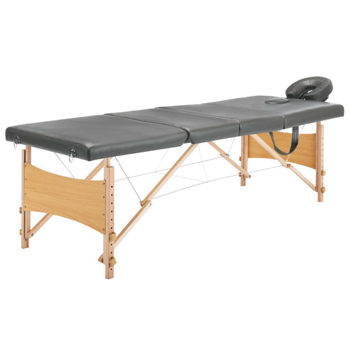 Massagetafel Met 4 Zones 186X68 Cm Houten Frame