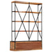 Boekenkast 4-Laags Met 6 Lades 122X36X181 Cm Massief Mangohout