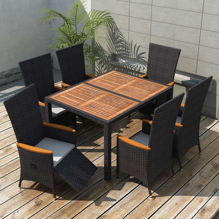 Tuinset Poly Rattan Acaciahout