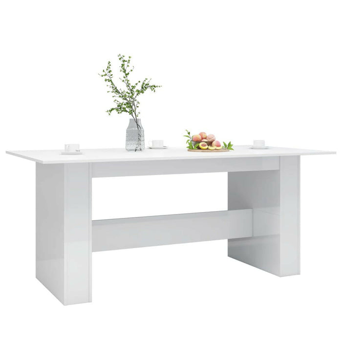 Eettafel 180X90X76 Cm Spaanplaat Hoogglans Wit