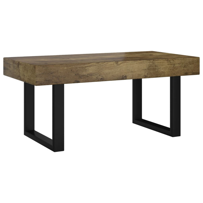 Salontafel 90X45X40 Cm Mdf En Ijzer En Zwart