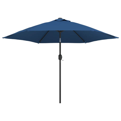 Parasol Met Led-Verlichting En Stalen Paal 300 Cm Blauw