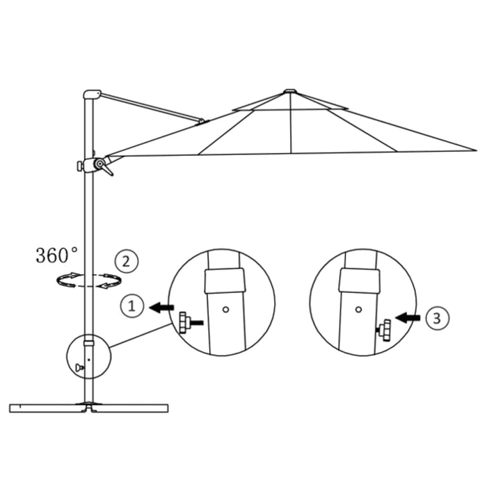 Zweefparasol Met Aluminium Paal 300 Cm Azuur